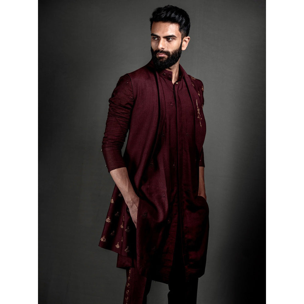 Jatin Malik Wine Shrug (Set of 3)