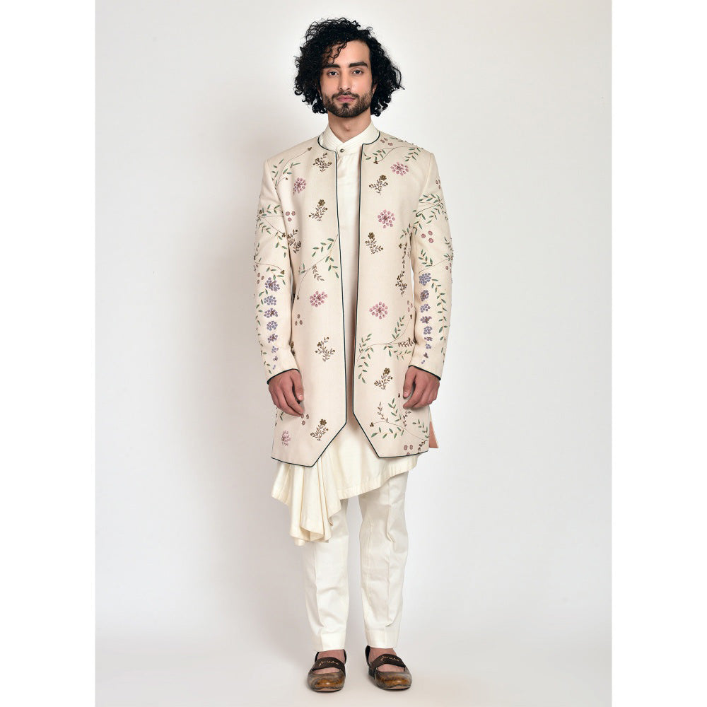 Jatin Malik Ivory Handpaint Contemporary Jacket (Set Of 3)