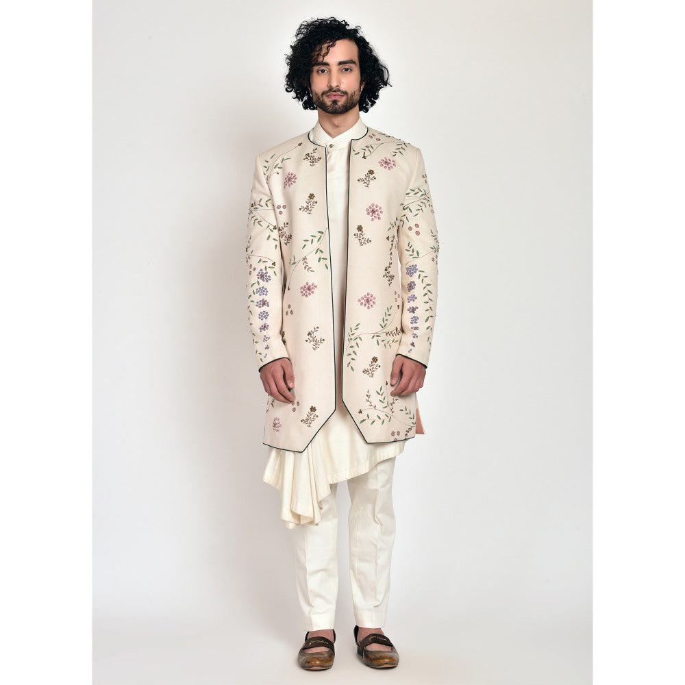 Jatin Malik Ivory Handpaint Contemporary Jacket (Set of 3)