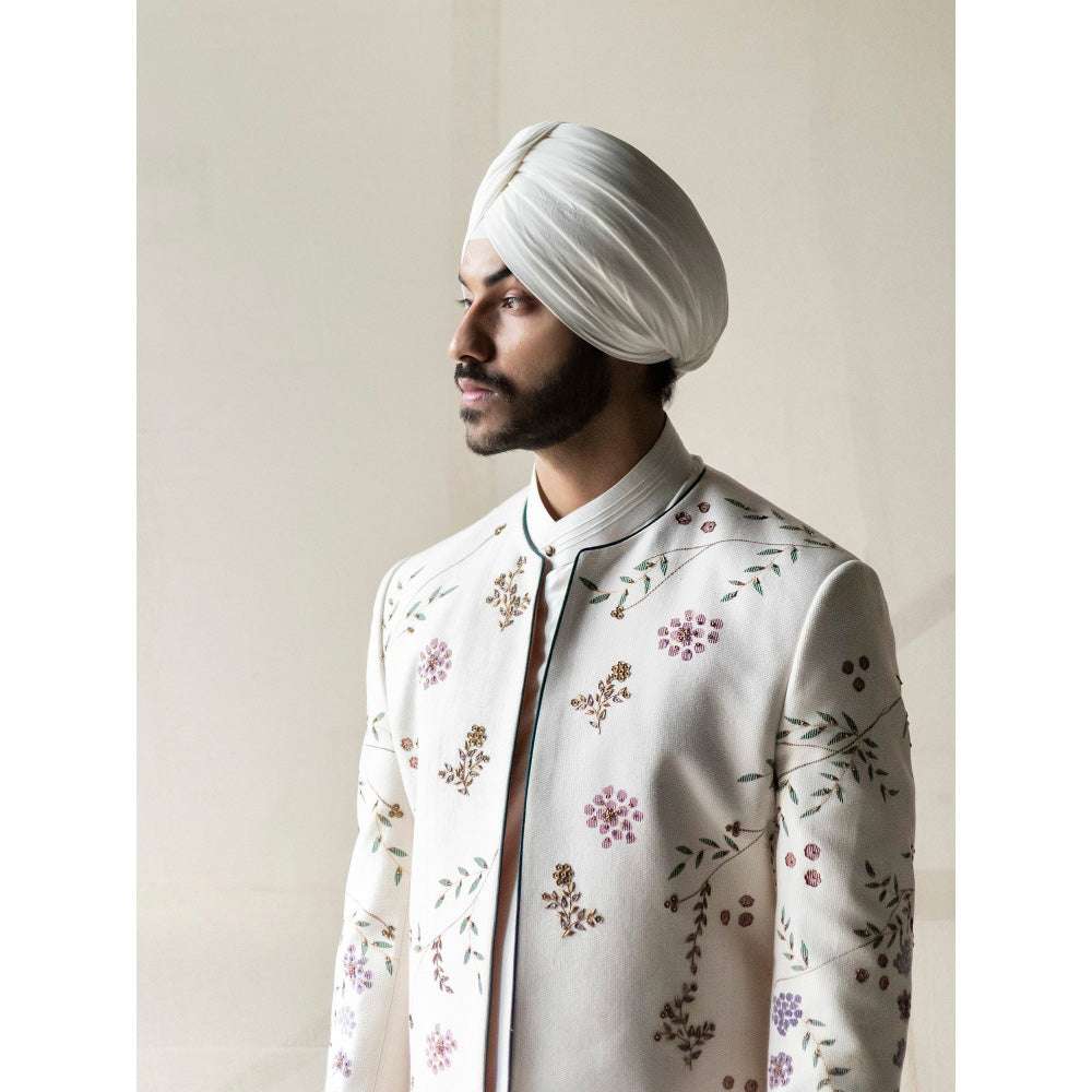 Jatin Malik Ivory Handpaint Contemporary Jacket (Set of 3)