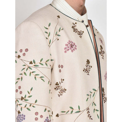 Jatin Malik Ivory Handpaint Contemporary Jacket (Set of 3)