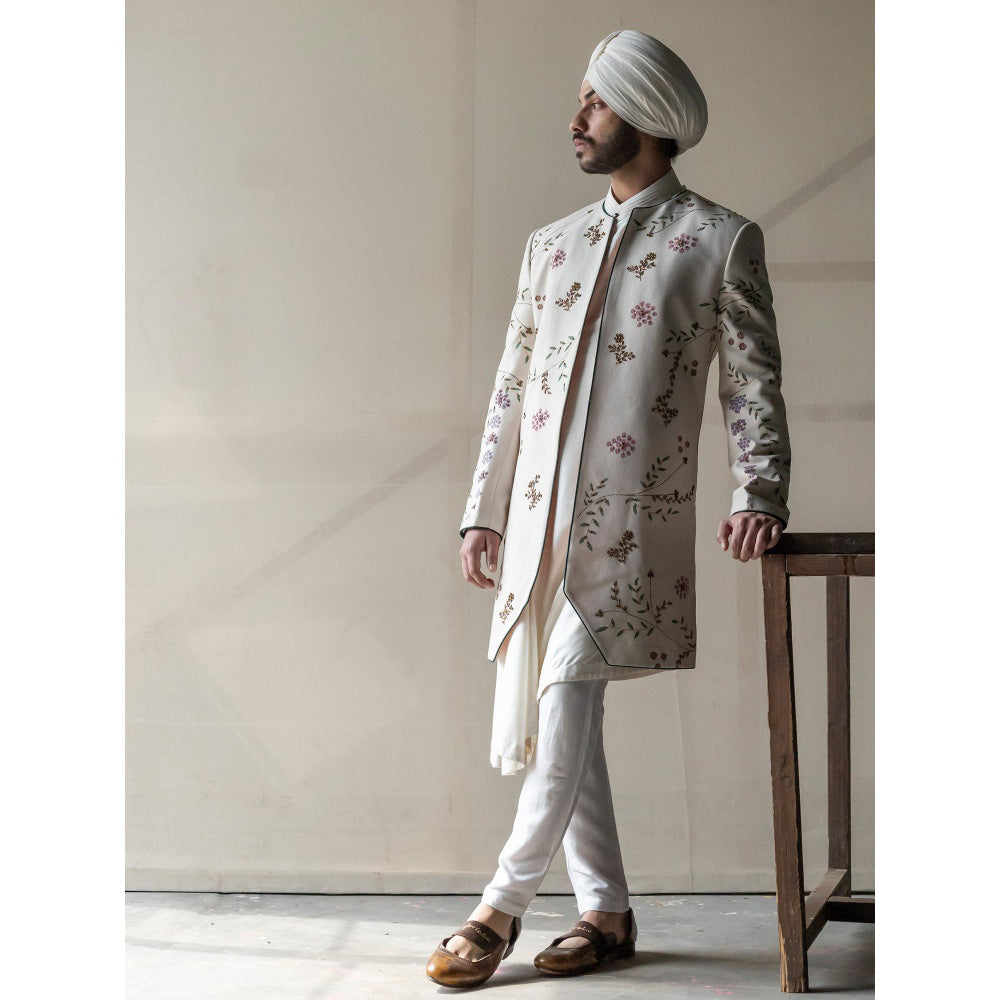 Jatin Malik Ivory Handpaint Contemporary Jacket (Set of 3)