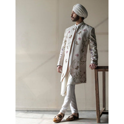 Jatin Malik Ivory Handpaint Contemporary Jacket (Set of 3)