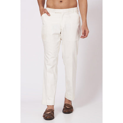 Jatin Malik Yellow Front Open Kurta (Set of 2)