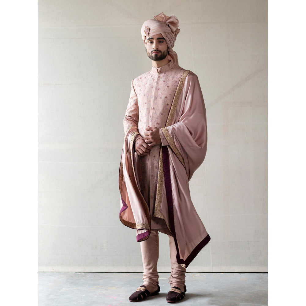 Jatin Malik Champagne Jamawaar Sherwani (Set of 5)