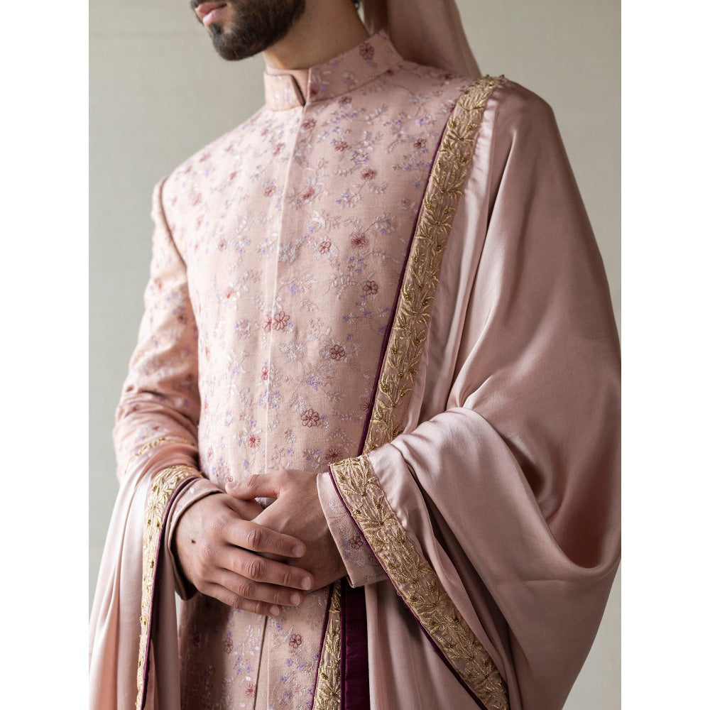 Jatin Malik Champagne Jamawaar Sherwani (Set of 5)