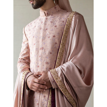 Jatin Malik Champagne Jamawaar Sherwani (Set of 5)