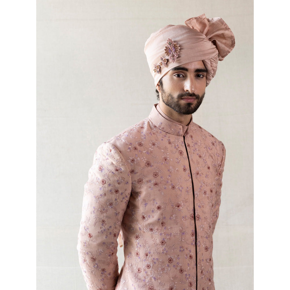 Jatin Malik Champagne Jamawaar Sherwani (Set of 5)