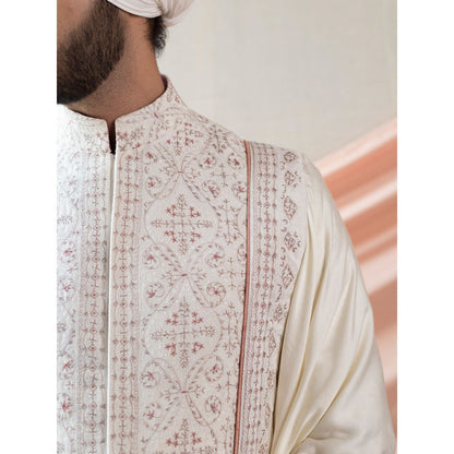 Jatin Malik Ivory Jamawaar Sherwani (Set of 5)