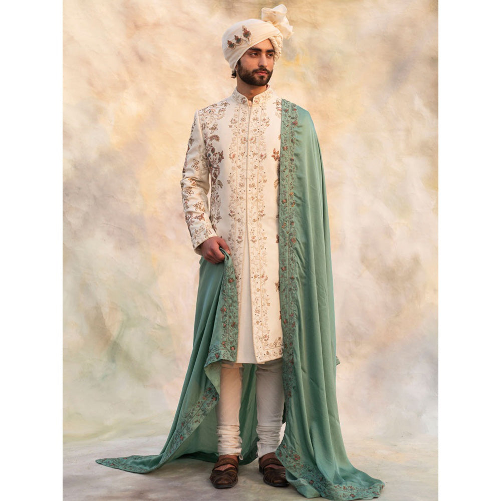 Jatin Malik Dirty Ivory Sherwani (Set of 5)