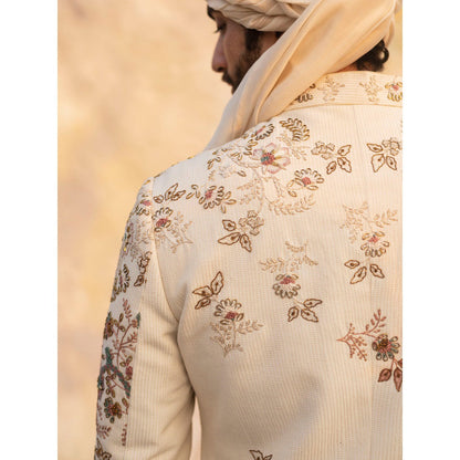 Jatin Malik Dirty Ivory Sherwani (Set of 5)