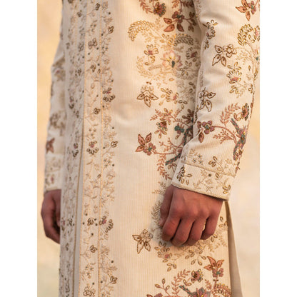 Jatin Malik Dirty Ivory Sherwani (Set of 5)