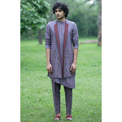 Jatin Malik English Purple Shrug (Set of 3)