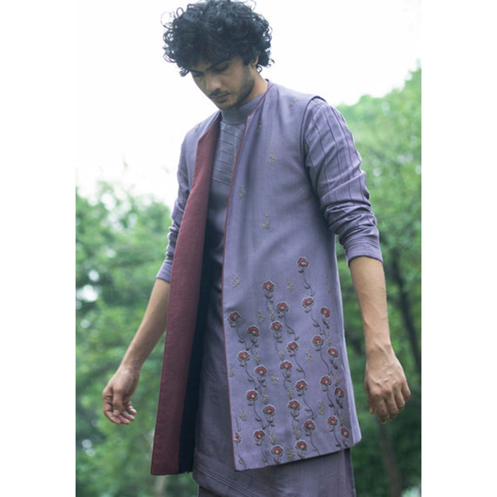 Jatin Malik English Purple Shrug (Set of 3)