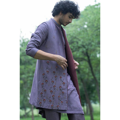 Jatin Malik English Purple Shrug (Set of 3)