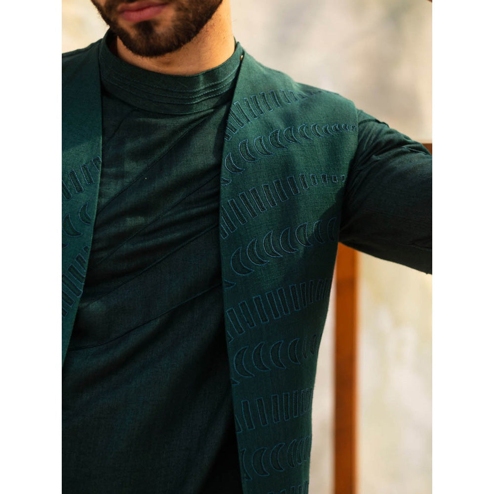 Jatin Malik Emerald Green Shrug (Set of 3)