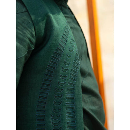 Jatin Malik Emerald Green Shrug (Set of 3)