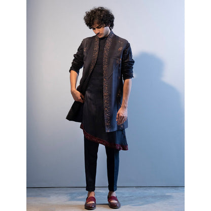 Jatin Malik Midnight Blue Shrug (Set of 3)