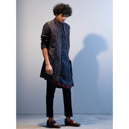 Jatin Malik Midnight Blue Shrug (Set of 3)