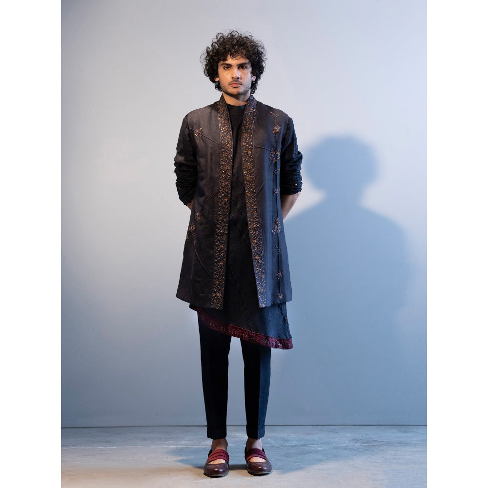 Jatin Malik Midnight Blue Shrug (Set of 3)