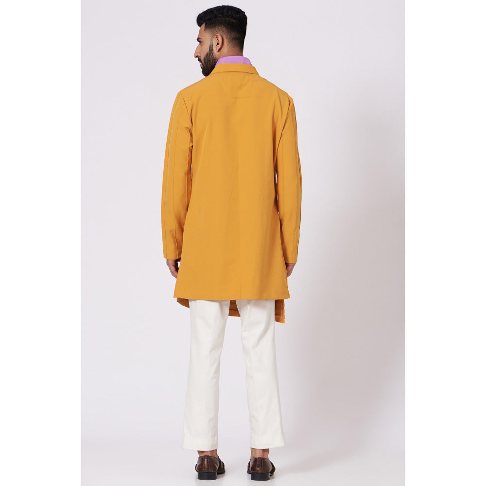 Jatin Malik Mustard Short Kurta (Set of 2)