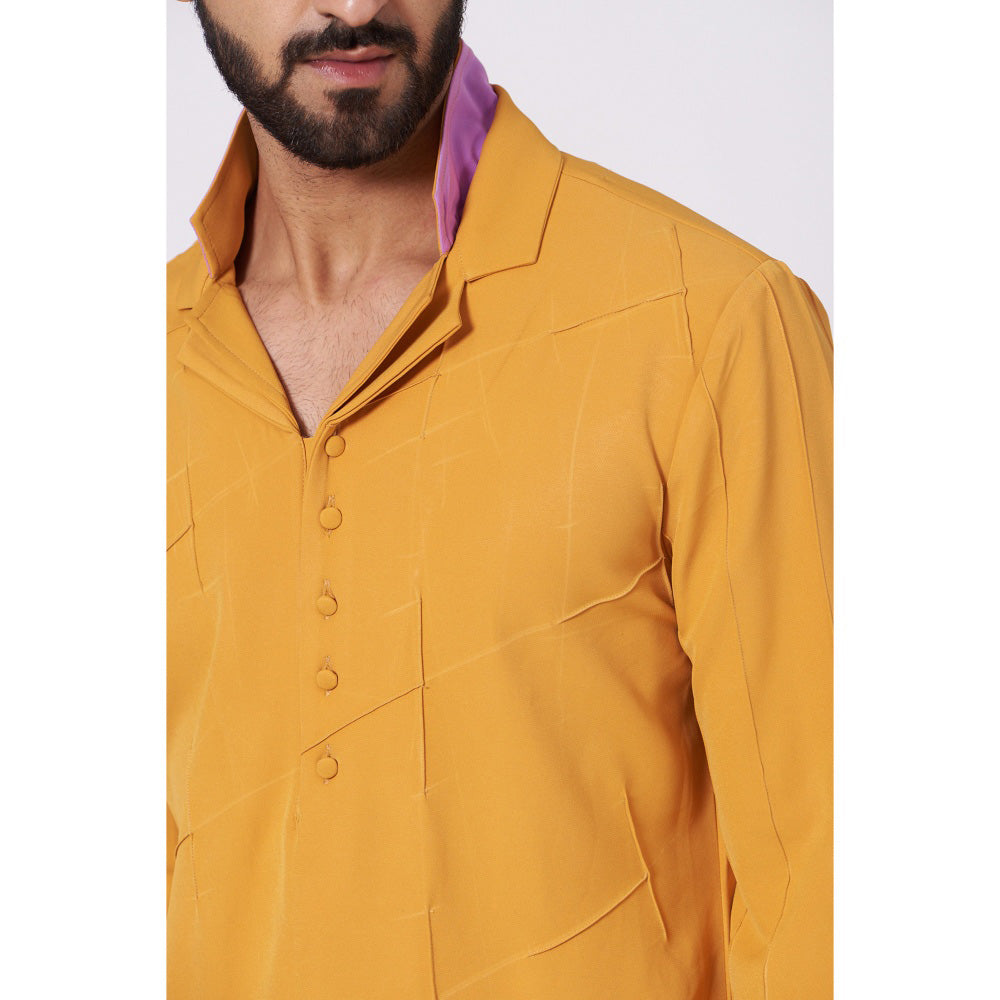 Jatin Malik Mustard Short Kurta (Set of 2)