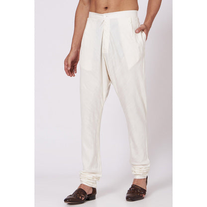 Jatin Malik Ivory Anarkali Kurta (Set of 2)