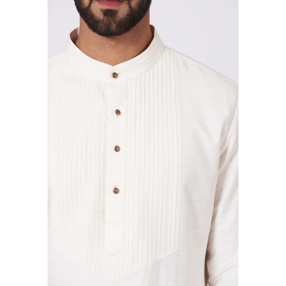 Jatin Malik Ivory Short Kurta (Set of 2)