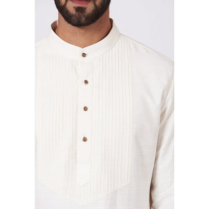 Jatin Malik Ivory Short Kurta (Set of 2)