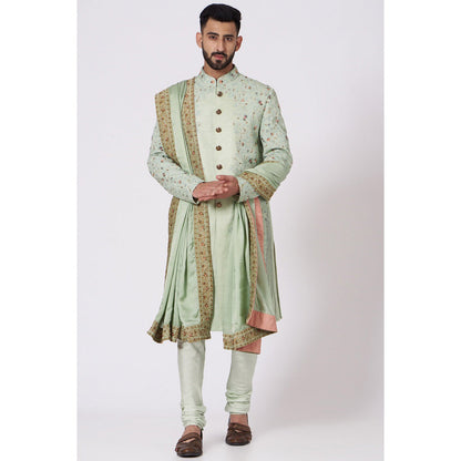 Jatin Malik The Duckegg Hint Sherwani (Set of 4)