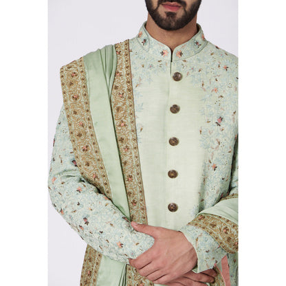 Jatin Malik The Duckegg Hint Sherwani (Set of 4)