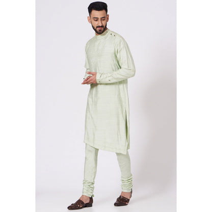 Jatin Malik Duckegg Green Sherwani (Set of 4)