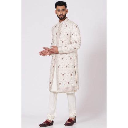 Jatin Malik Soft Ivory Sherwani (Set of 4)