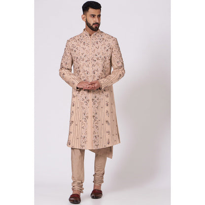 Jatin Malik The Champagne Mystique Sherwani (Set of 4)