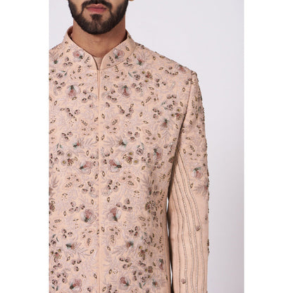 Jatin Malik The Champagne Mystique Sherwani (Set of 4)