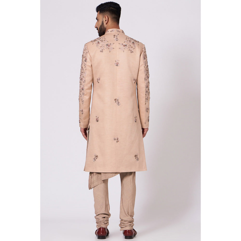 Jatin Malik The Champagne Mystique Sherwani (Set of 4)