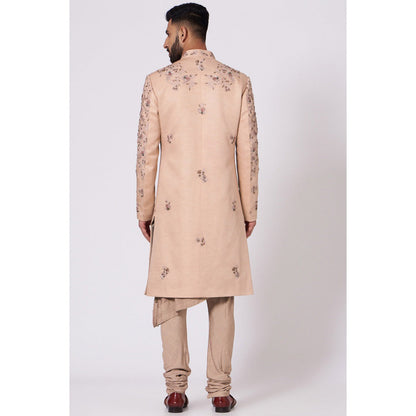 Jatin Malik The Champagne Mystique Sherwani (Set of 4)