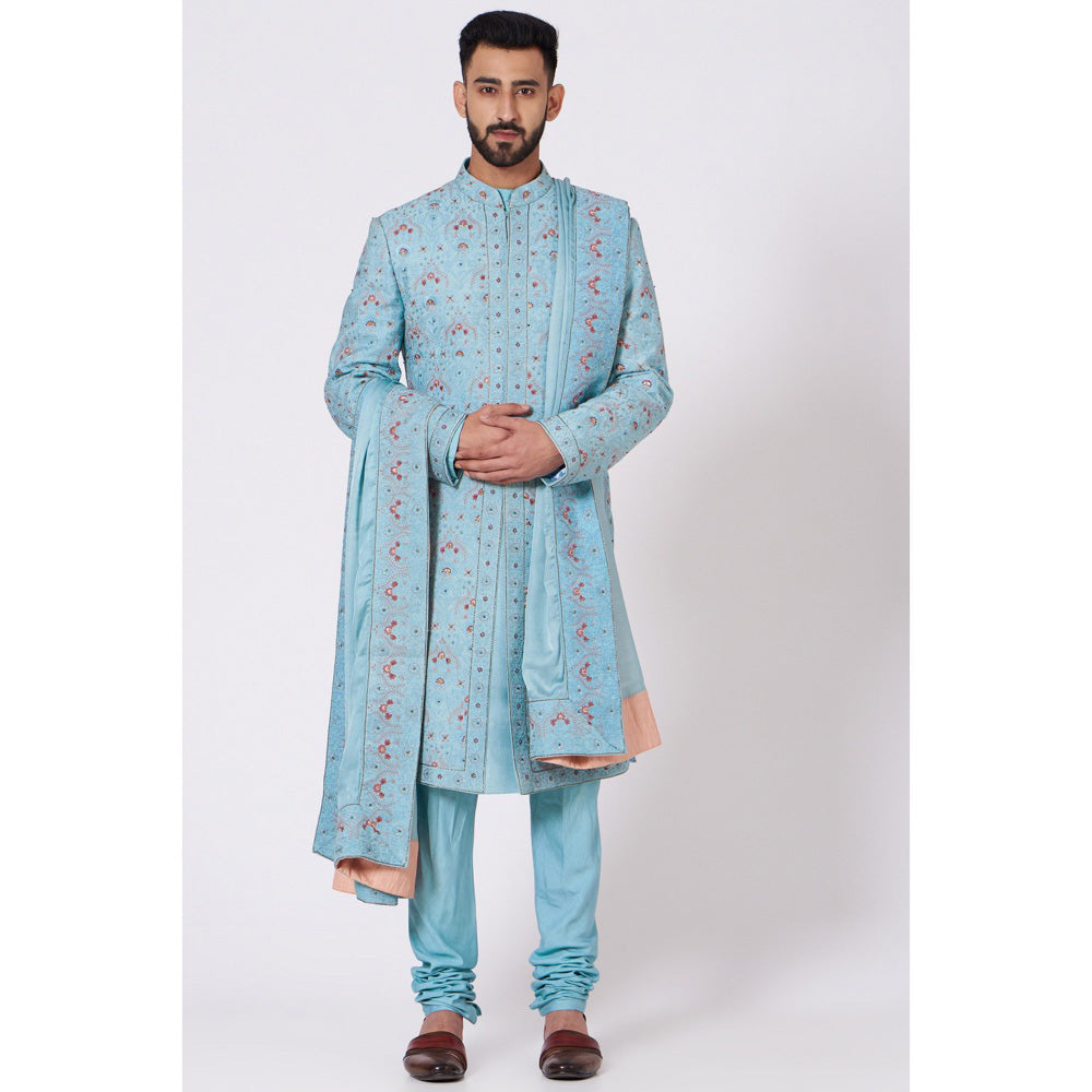Jatin Malik The Sea Side Affaire Sherwani (Set of 4)