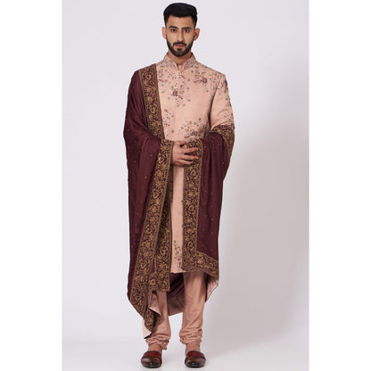 Jatin Malik Champagne Plush Sherwani (Set of 4)
