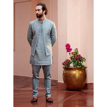 Jatin Malik Chateau Grey Short Jacket (Set of 3)