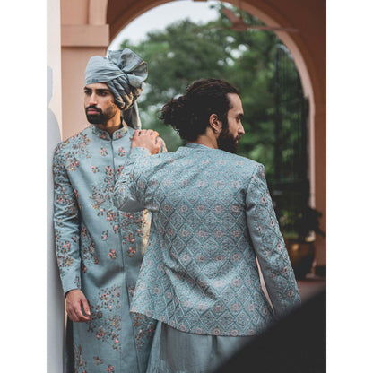 Jatin Malik Chateau Grey Short Jacket (Set of 3)