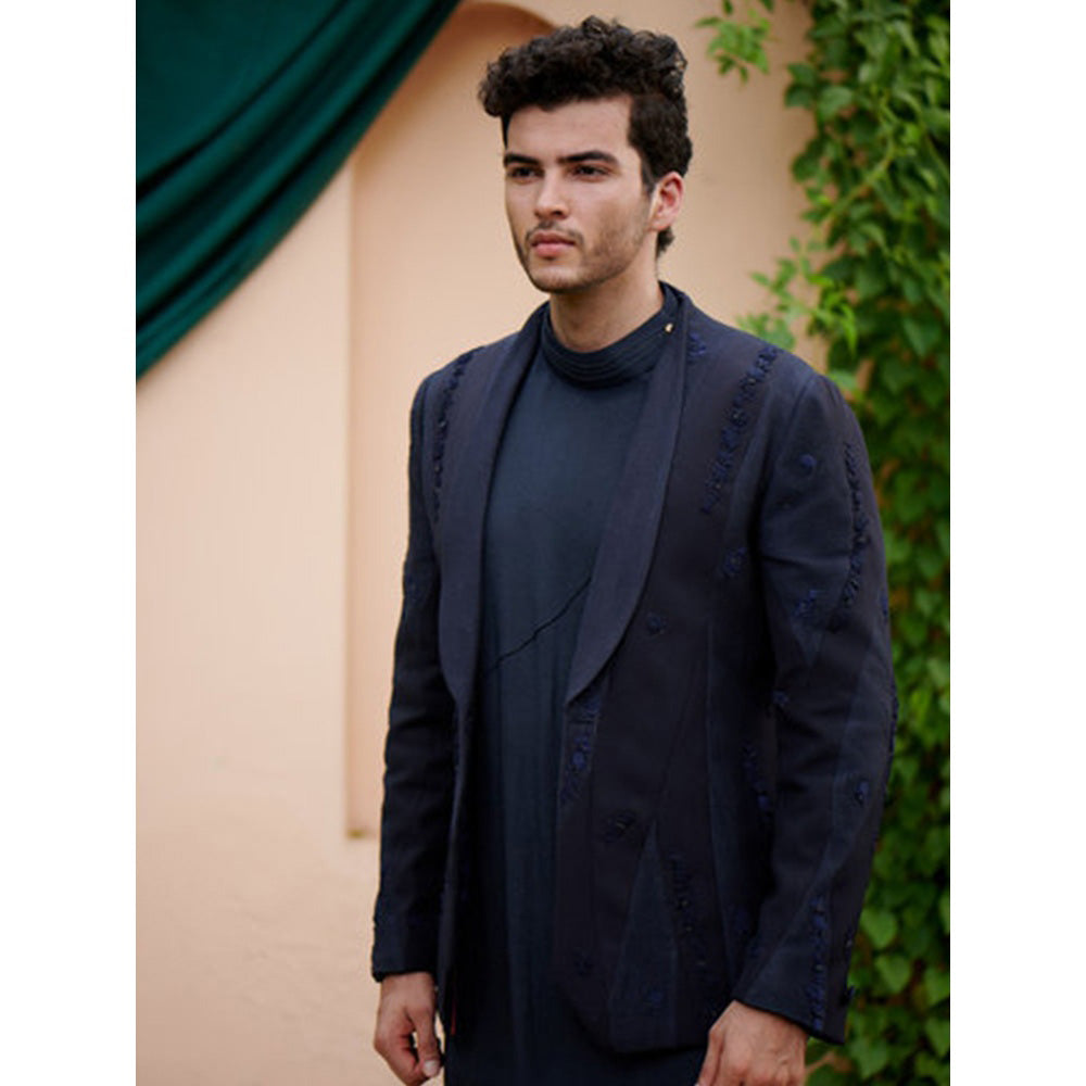 Jatin Malik Midnight Blue Short Jacket (Set of 3)