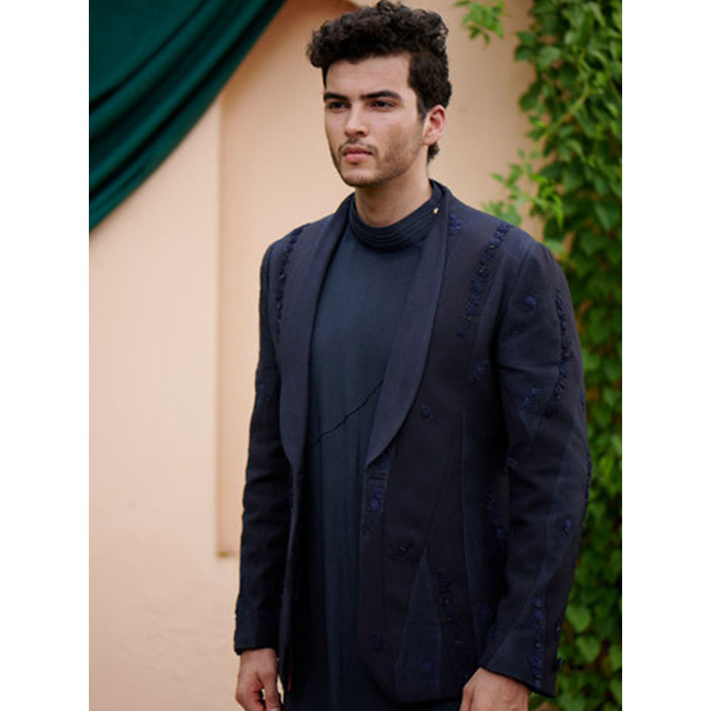 Jatin Malik Midnight Blue Short Jacket (Set of 3)