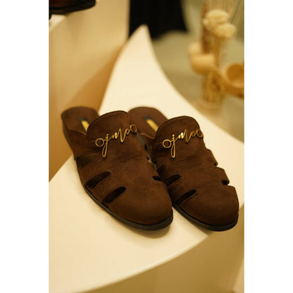 Jatin Malik JMC Handmade Suede Brown Mules