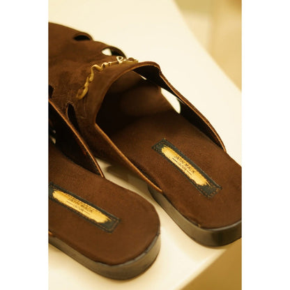 Jatin Malik JMC Handmade Suede Brown Mules