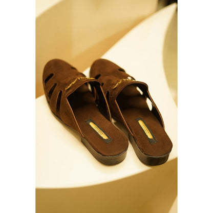 Jatin Malik JMC Handmade Suede Brown Mules