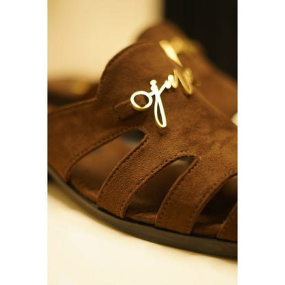 Jatin Malik JMC Handmade Suede Brown Mules