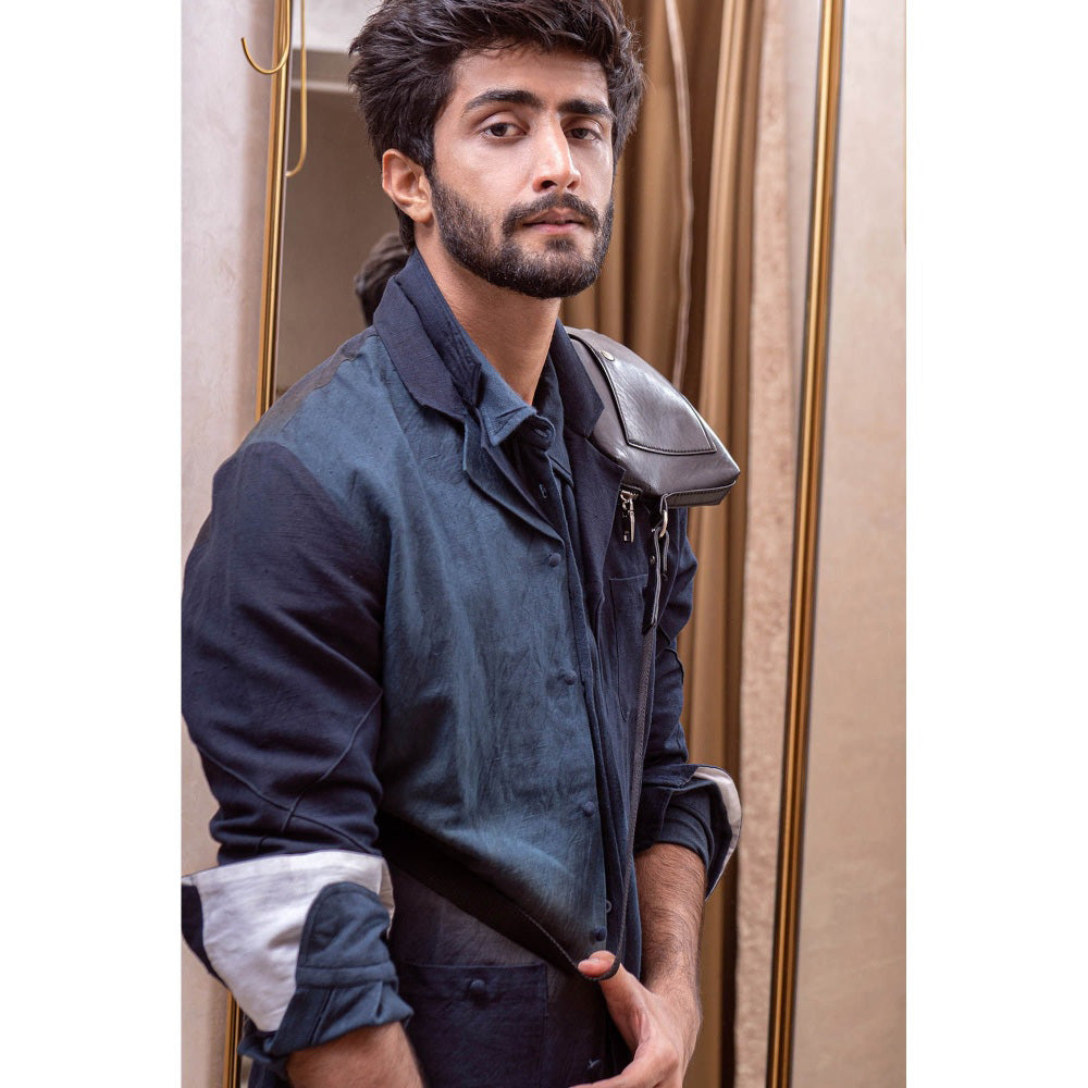 Jatin Malik Teal Ombre Co-Ord (Set of 3)