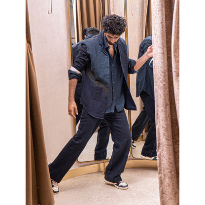 Jatin Malik Teal Ombre Co-Ord (Set of 3)