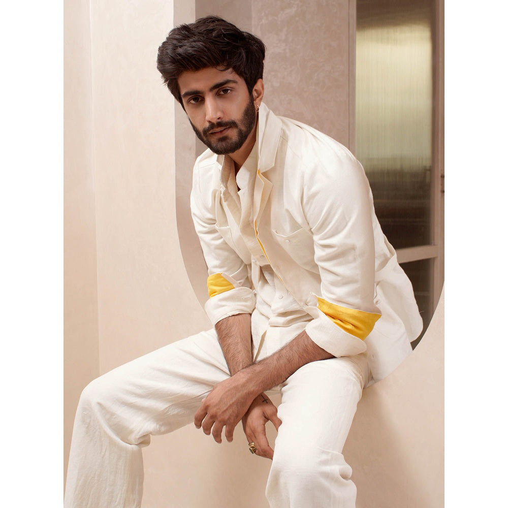 Jatin Malik White Co-Ord (Set of 3)